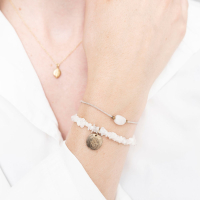 Edelsteen Kaart Maansteen goud armband